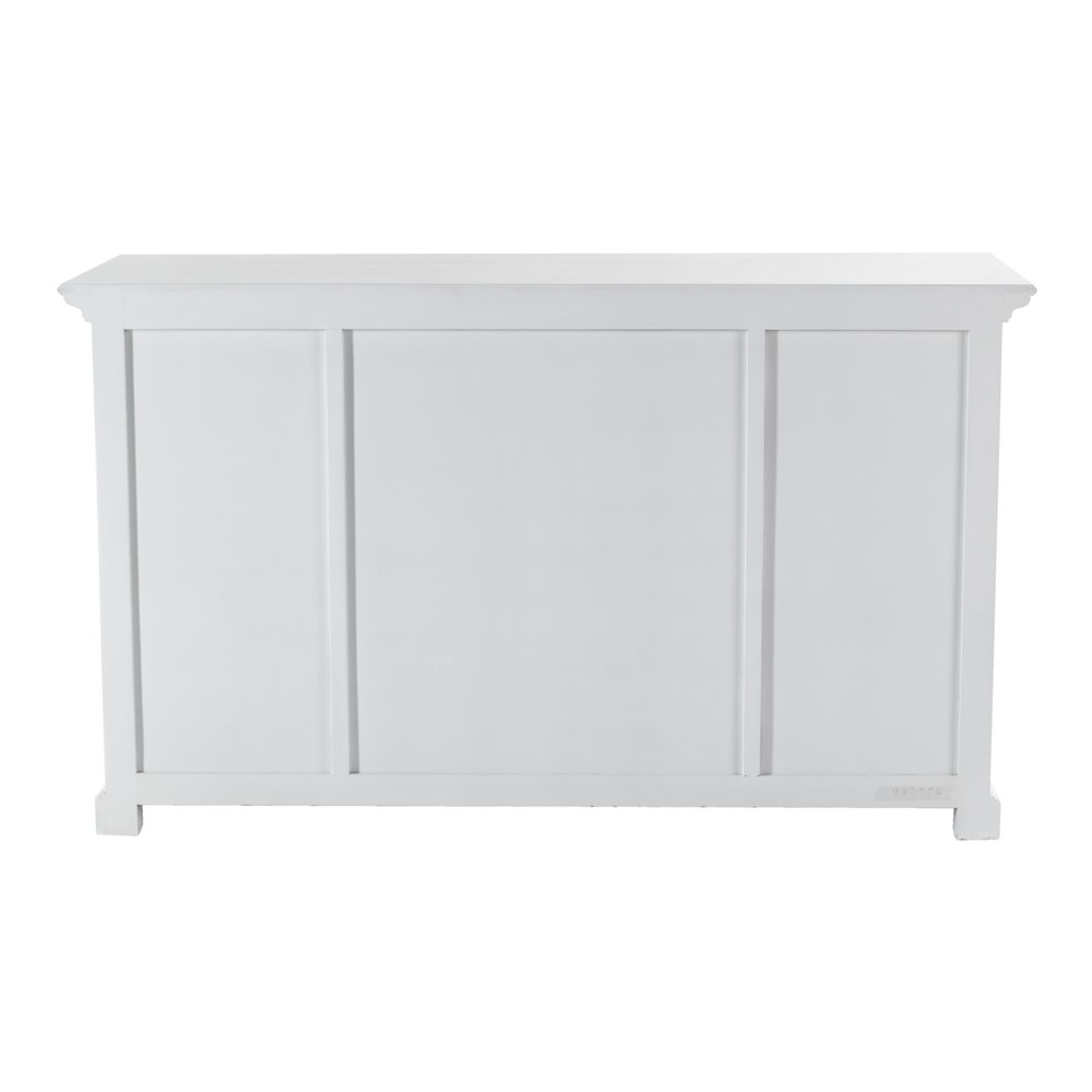 Sancerre 57" White Mahogany Sideboard with Glass Doors and Drawers