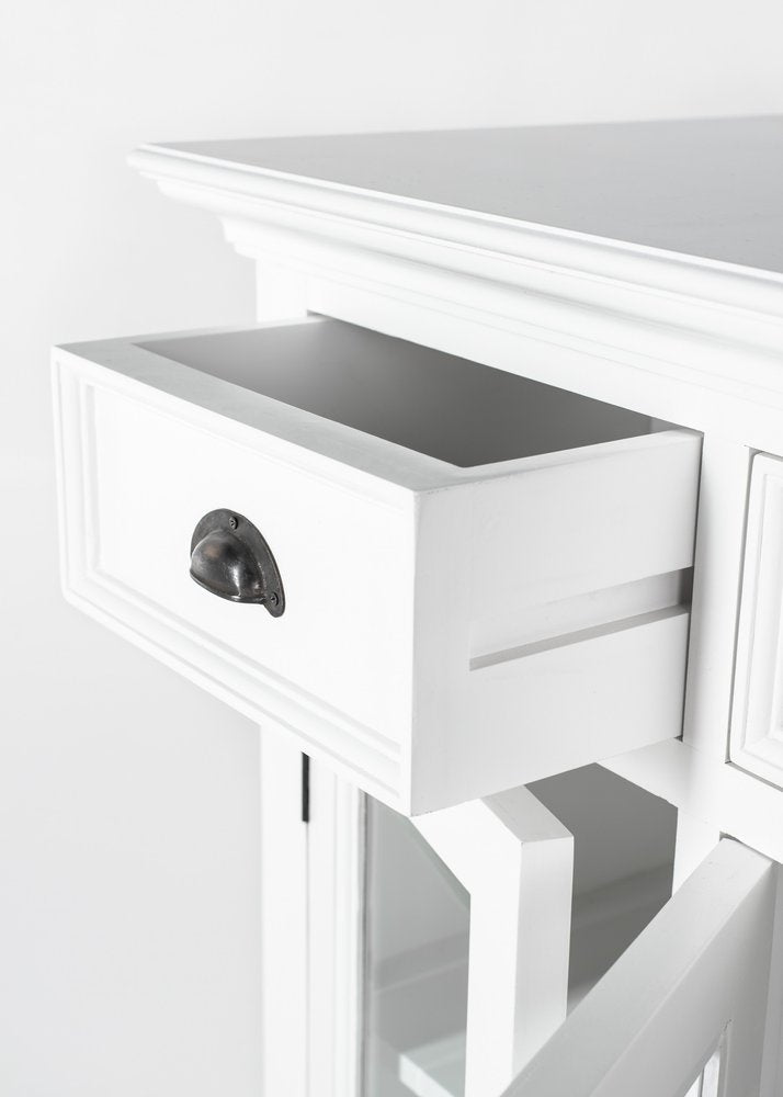 Sancerre 57" White Mahogany Sideboard with Glass Doors and Drawers