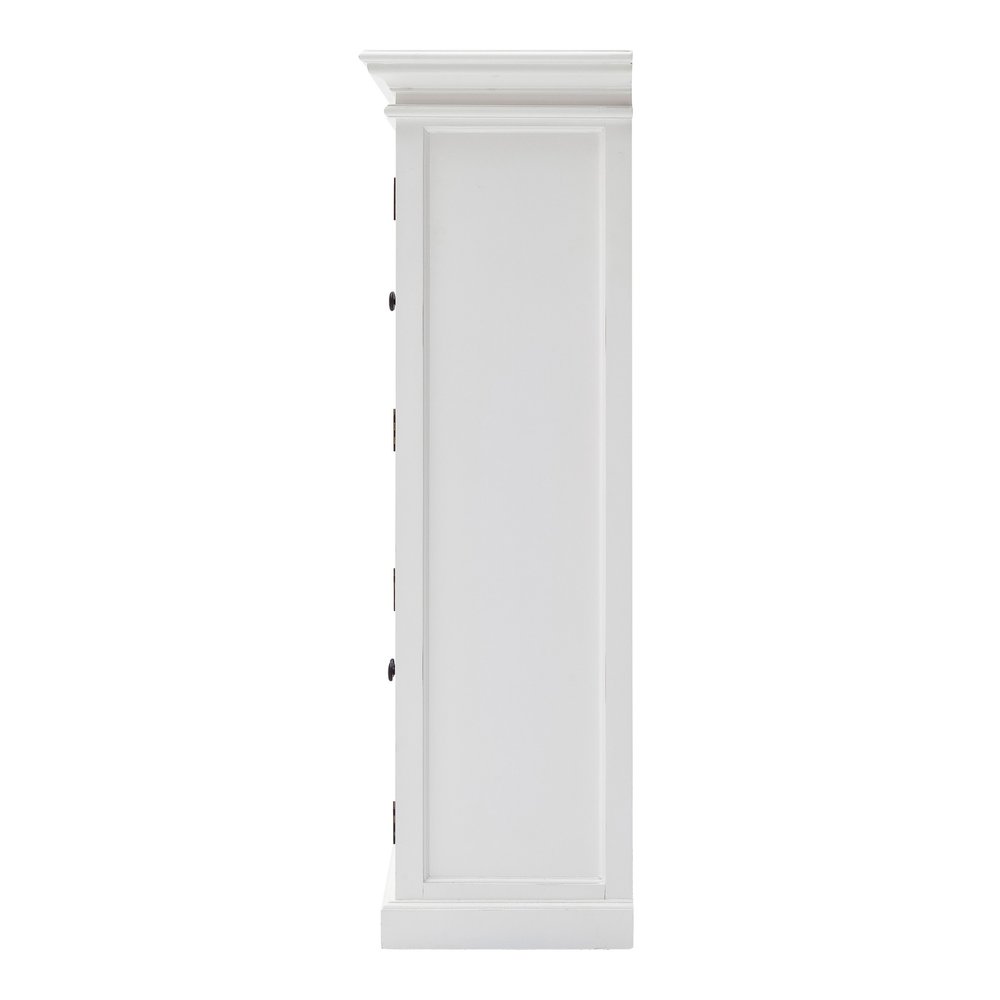 Villeneuve 65" White Mahogany and Glass 8-Door Vitrine Cabinet with Crown Molding