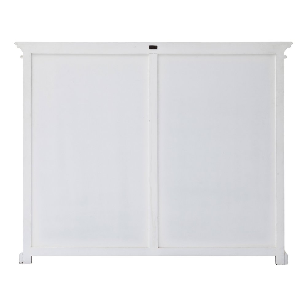 Villeneuve 65" White Mahogany and Glass 8-Door Vitrine Cabinet with Crown Molding