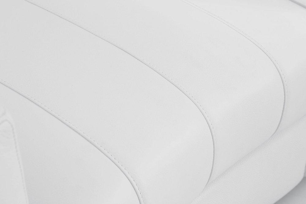 Lugano 48" White Italian Leather Armchair with Square Arms and Web Suspension