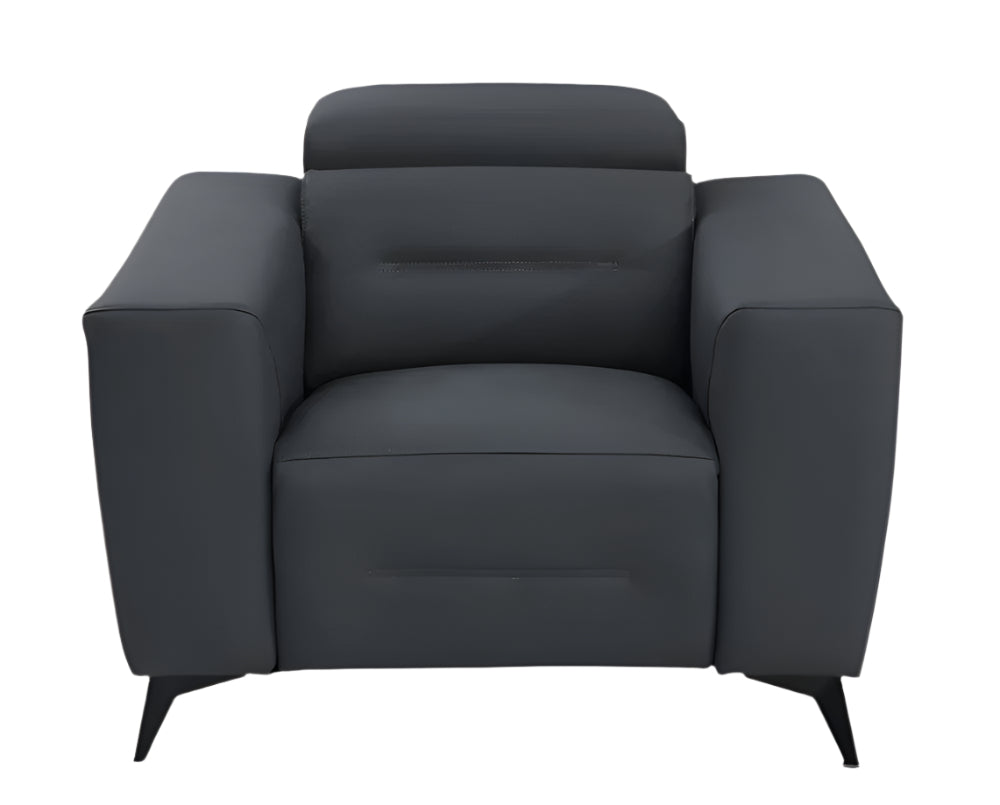 Modena 41" Charcoal Italian Leather Power Recliner