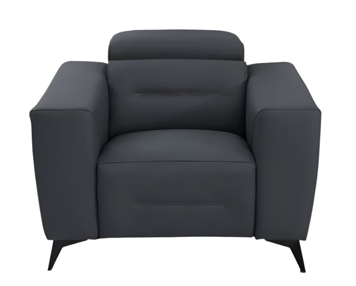 Modena 41" Charcoal Italian Leather Power Recliner