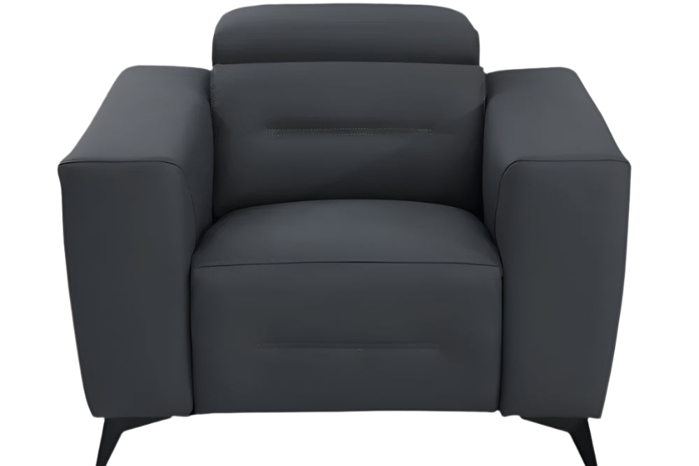 Modena 41" Charcoal Italian Leather Power Recliner