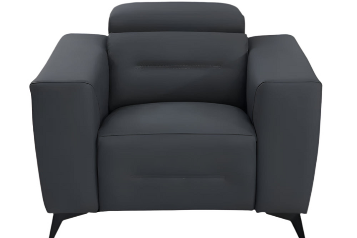 Modena 41" Charcoal Italian Leather Power Recliner