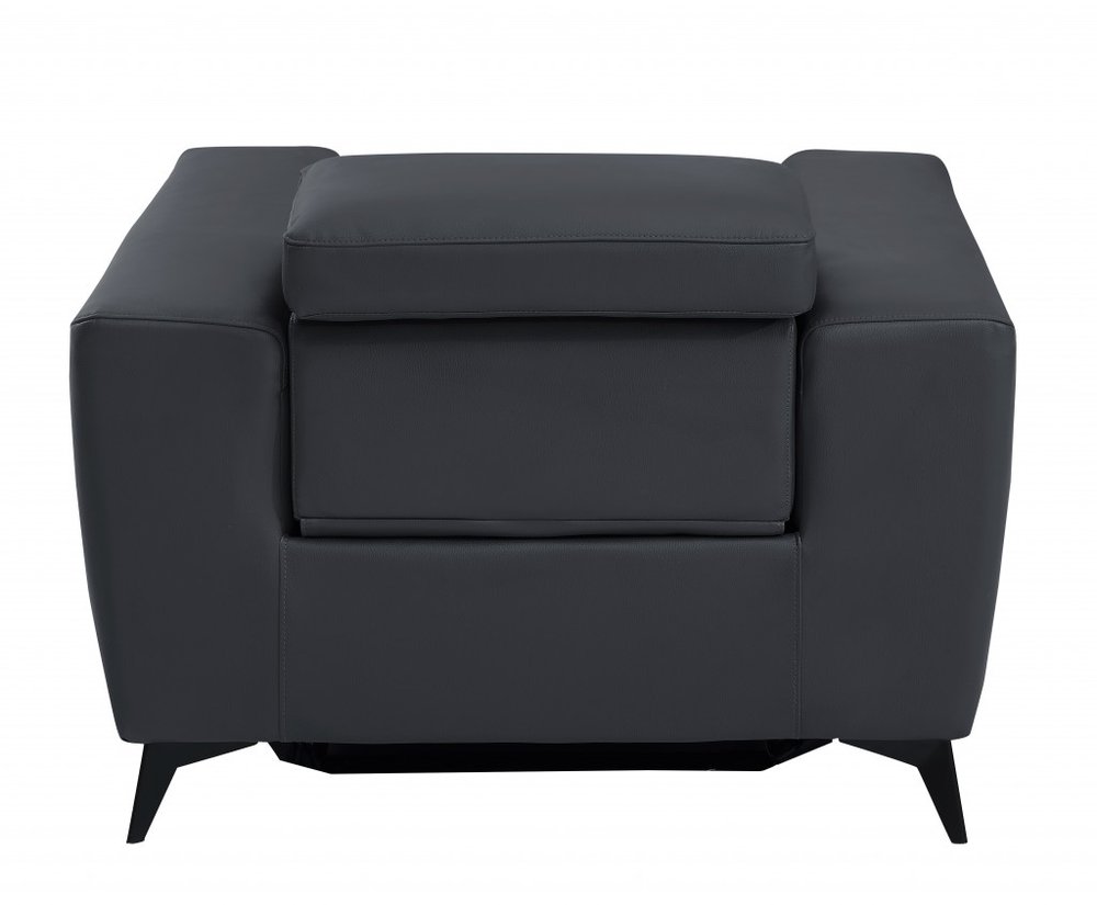 Modena 41" Charcoal Italian Leather Power Recliner