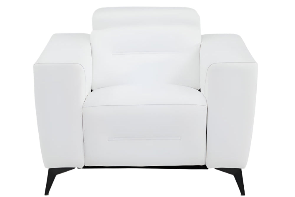 Lorenzo 41" White Italian Leather Power Recliner