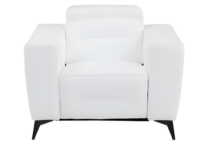 Lorenzo 41" White Italian Leather Power Recliner