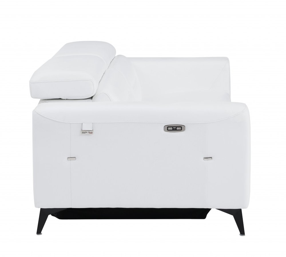 Lorenzo 41" White Italian Leather Power Recliner