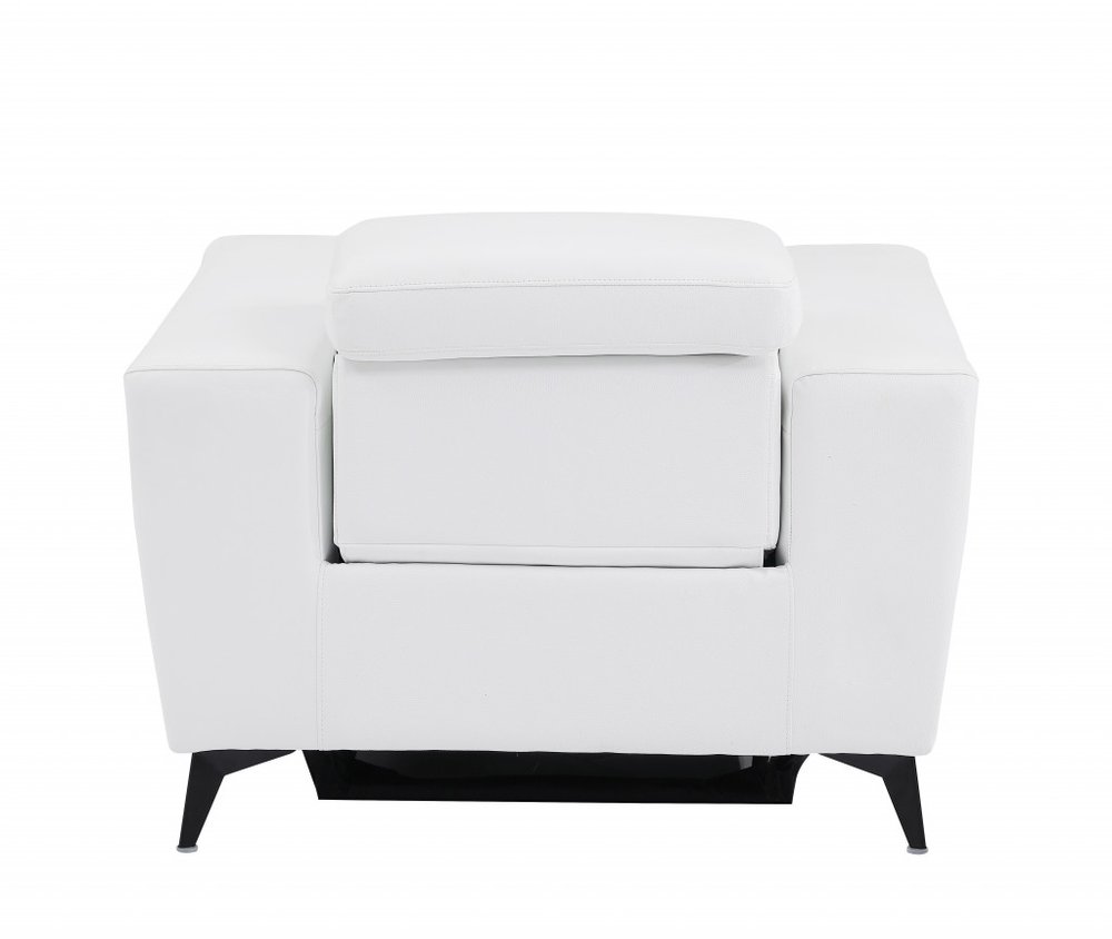Lorenzo 41" White Italian Leather Power Recliner
