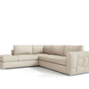 Sorrento 117″ Beige Italian Leather Reclining L-Shaped 2-Piece Corner Sectional with Storage
