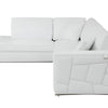 Giulia White Italian Top Grain Leather 2-Piece Reclining Sectional with Storage and Silver Legs
