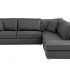 Dario Dark Gray Italian Top Grain Leather 2-Piece Reclining Sectional with Storage and Silver Legs