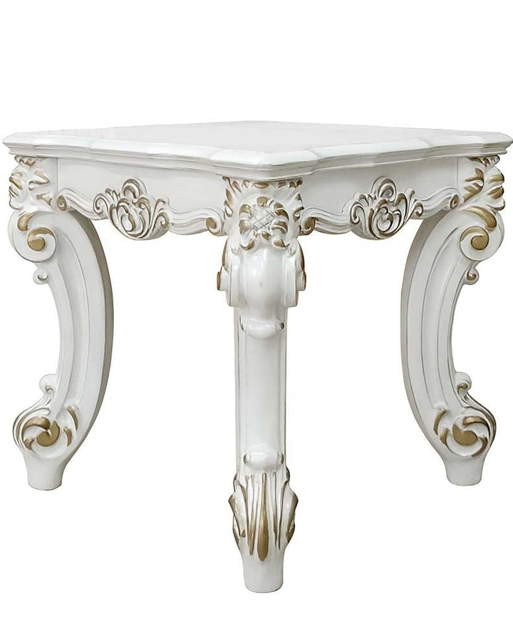 Savoy 26" Antique Pearl Square Accent Table