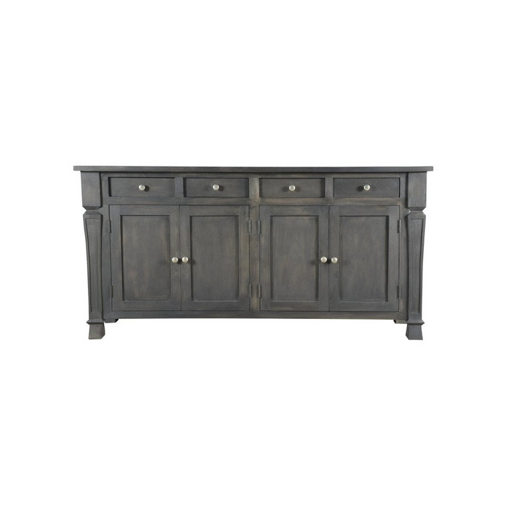 Clermont 72" Dark Gray Solid Wood Sideboard with Drawers and Shelves