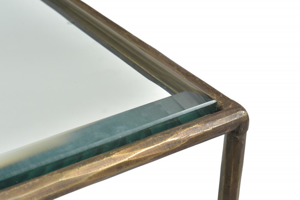 Aurelia 20" Bronze and Glass Tiered Square End Table