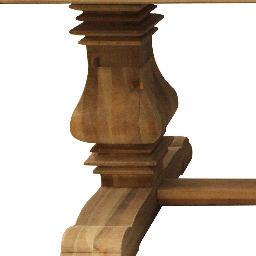 Avignon 84" Natural Solid Wood Trestle Base Dining Table