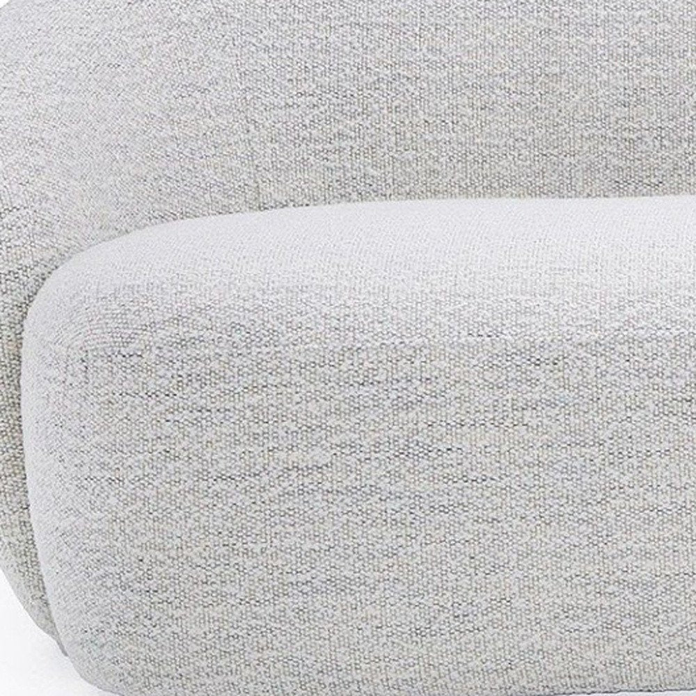 90" Off-White Upholstered Sofa with Black Metal Legs