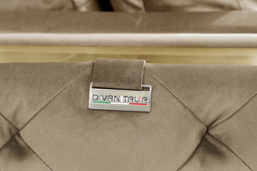 Margaux 90" Beige Velvet Sofa with Gold Legs