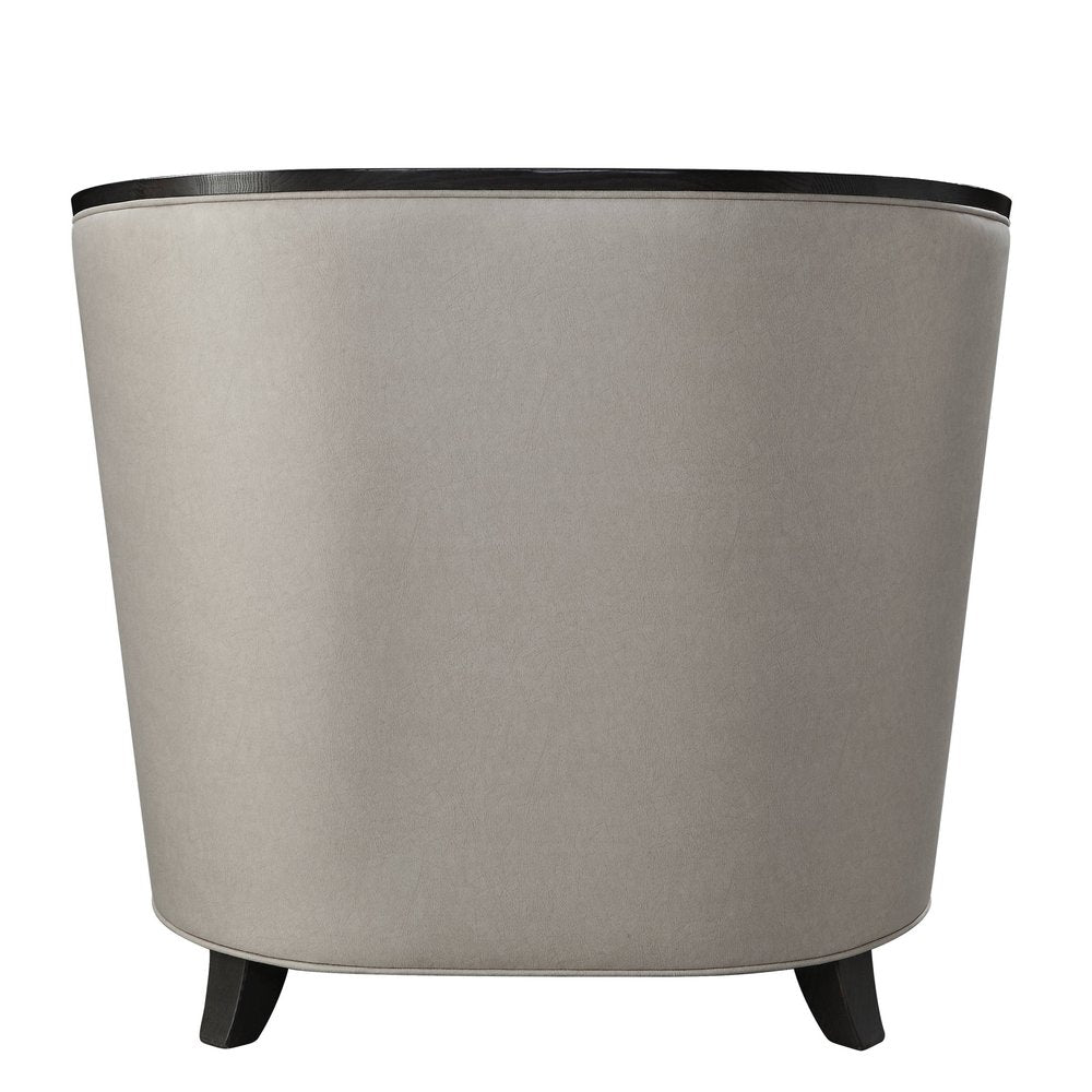 Aurelia 38" Beige Fabric Barrel Chair with Toss Pillow