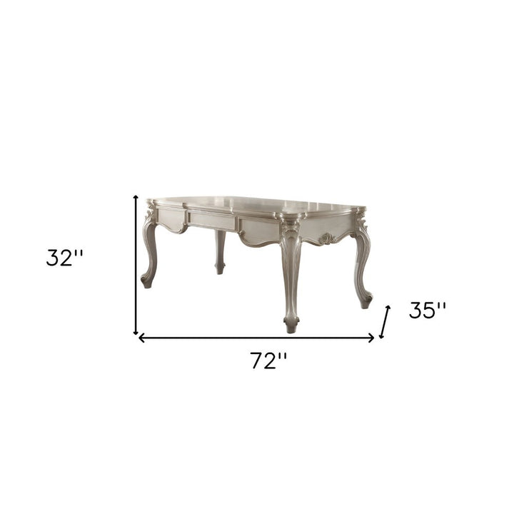 Valencienne 72" White Solid Wood Executive Desk with Reversible Orientation and Storage Drawers