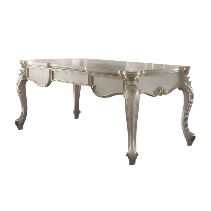Valencienne 72" White Solid Wood Executive Desk with Reversible Orientation and Storage Drawers
