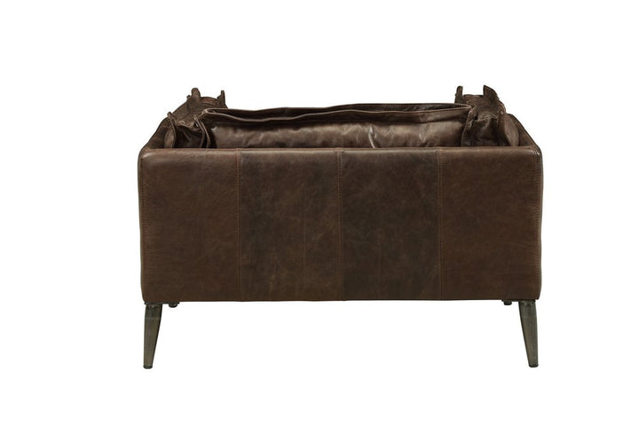 Alessio 47" Brown Top Grain Leather Chair and a Half