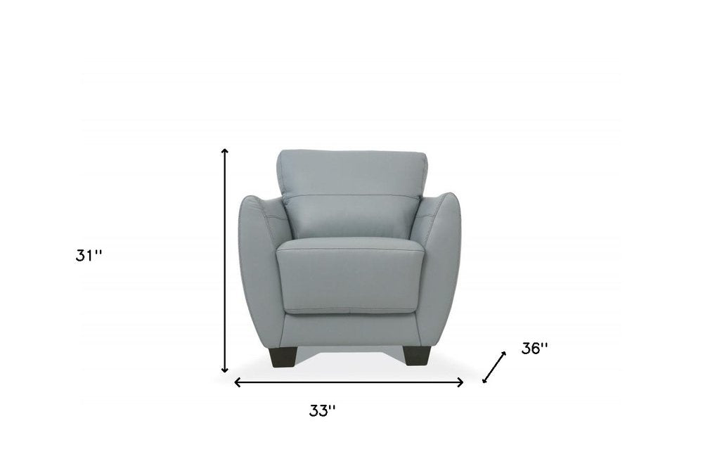 Montreux 33" Gray Genuine Leather Arm Chair
