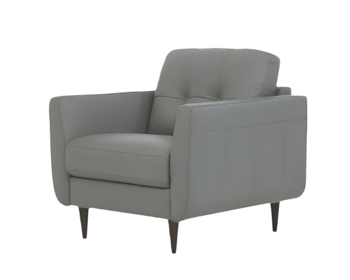 Bellmont 35" Gray Genuine Leather Tufted Arm Chair
