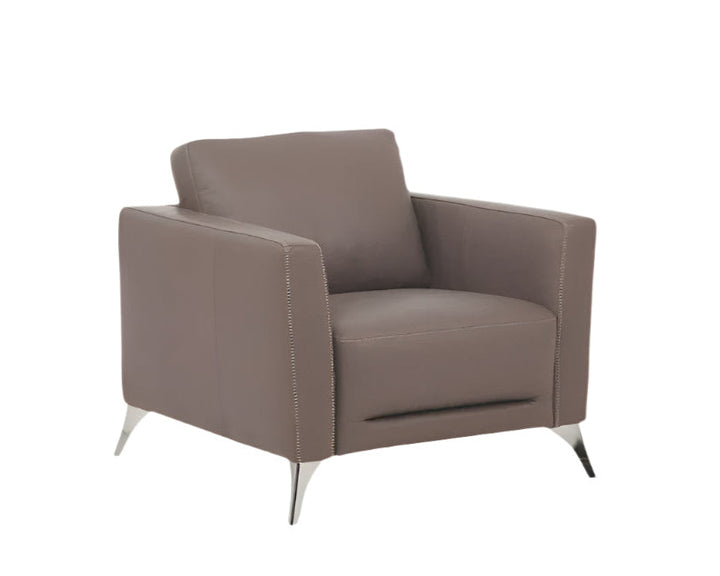 Everett 35" Taupe Genuine Leather Arm Chair