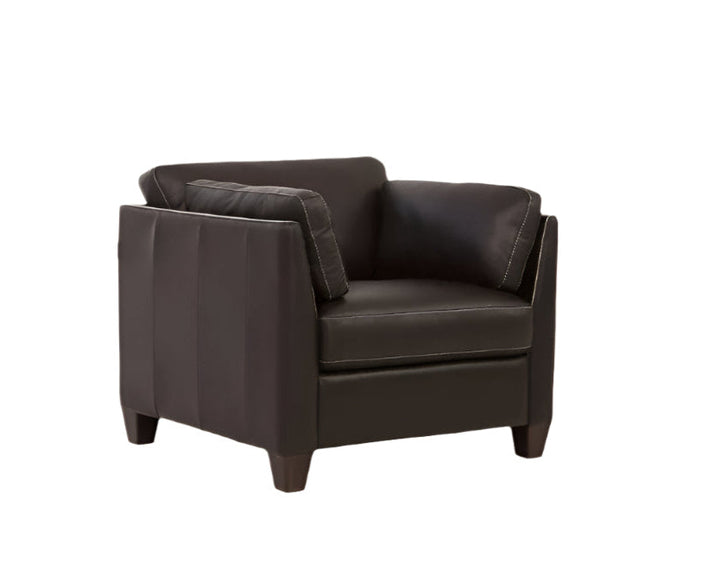 Aurelio 36" Chocolate Genuine Leather Arm Chair
