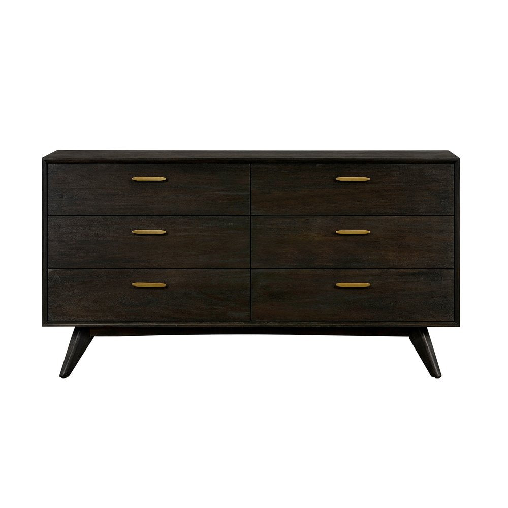 Montréal 63" Brown Solid Wood Six Drawer Dresser