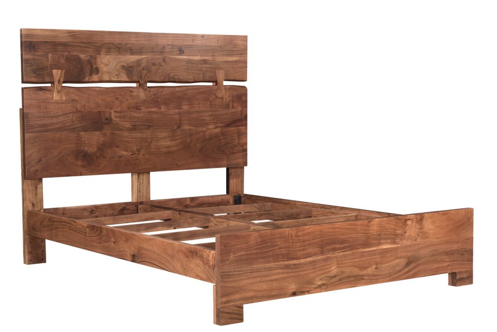 Chesterfield Chestnut Live Edge Solid Wood Queen Bed Frame