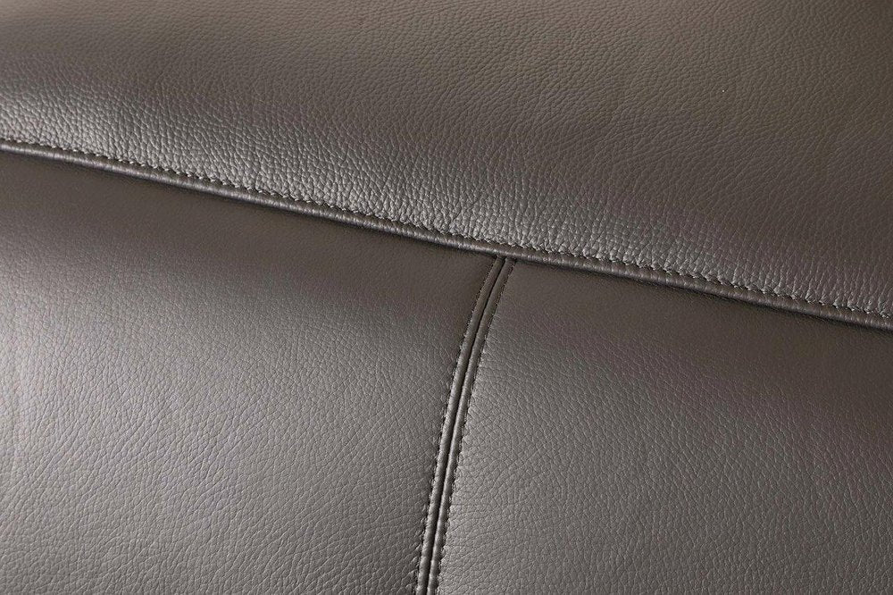Sorrento Gray Italian Leather 5-Piece Power Reclining U-Shaped Sectional with Console