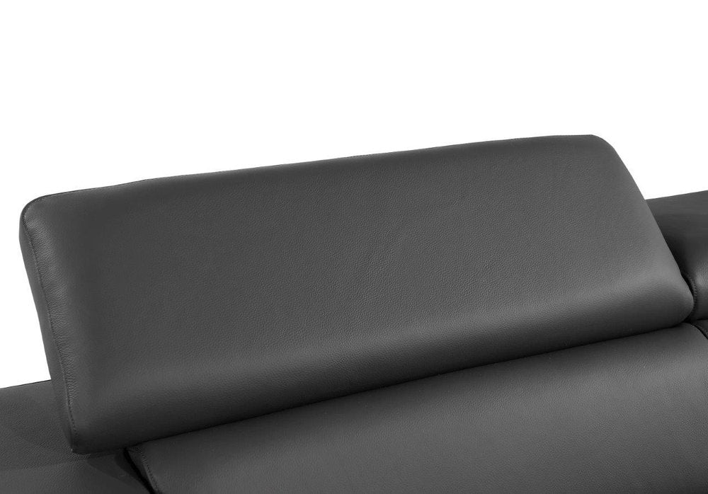 Milano 42" Gray Top Grain Leather Club Chair with Silver Accents