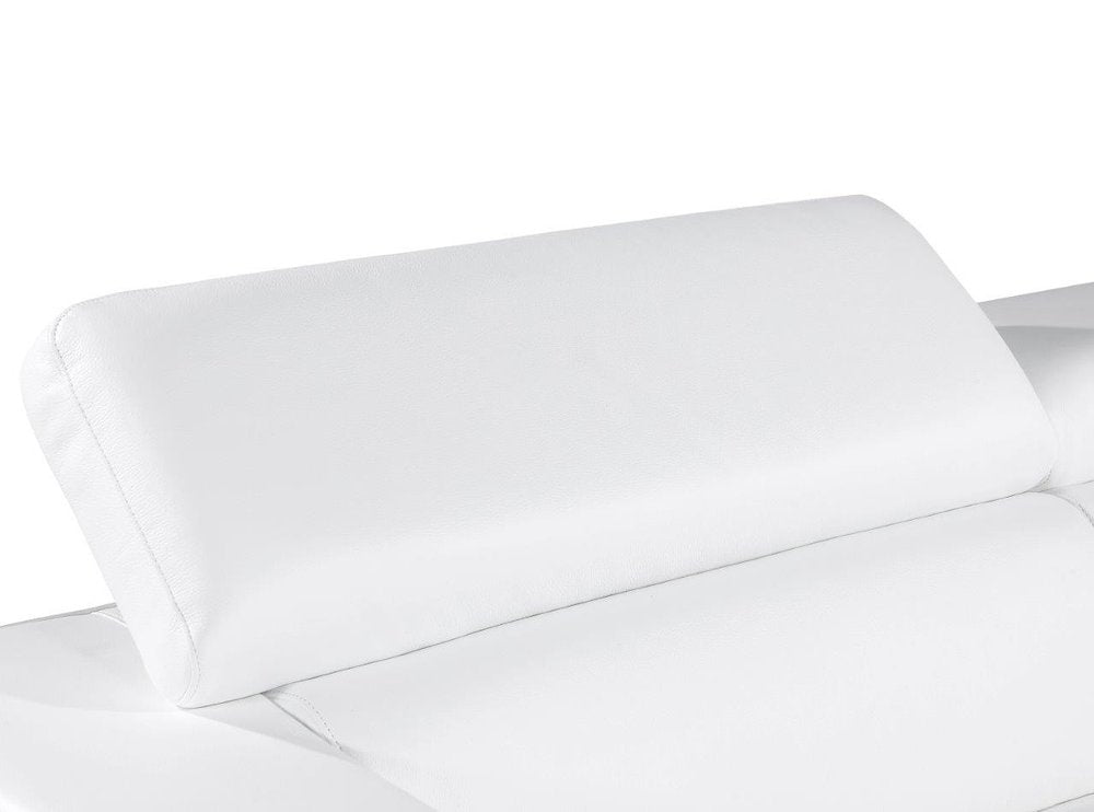 Valencia 70″ White & Silver Metallic Top Grain Leather Loveseat with Square Arms