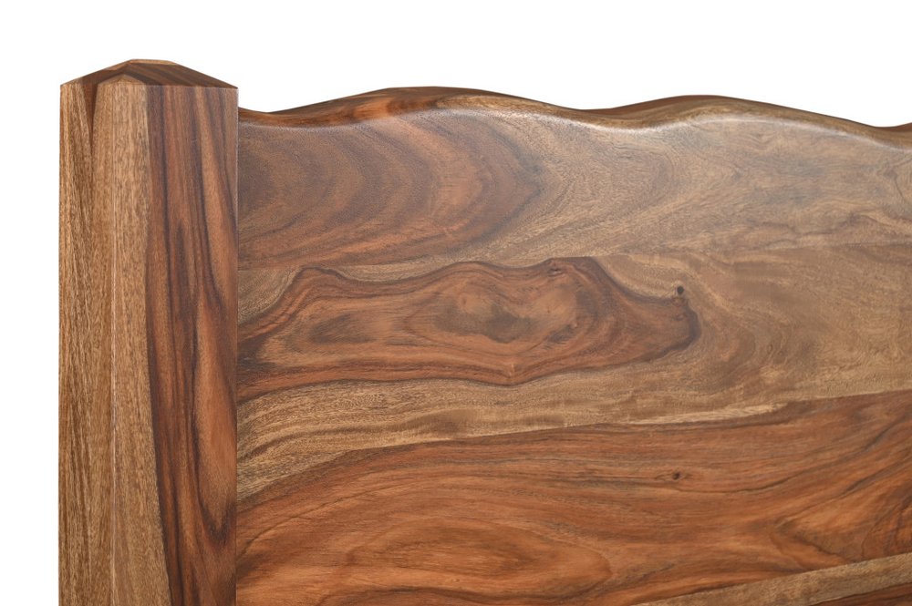 Monterey Brown Live Edge Solid Wood Queen Bed Frame