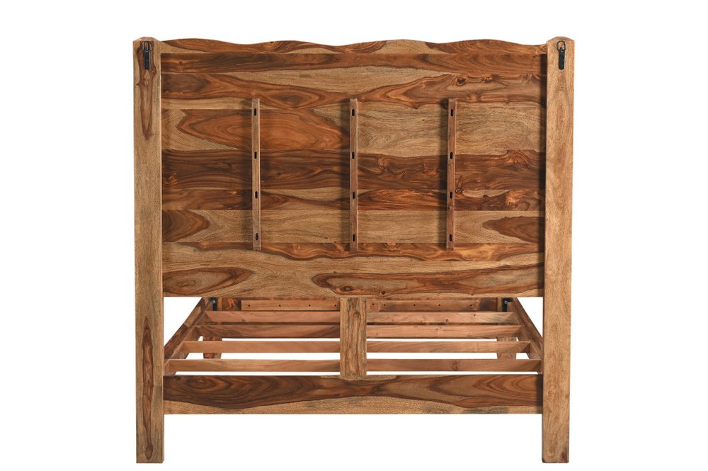 Monterey Brown Live Edge Solid Wood Queen Bed Frame