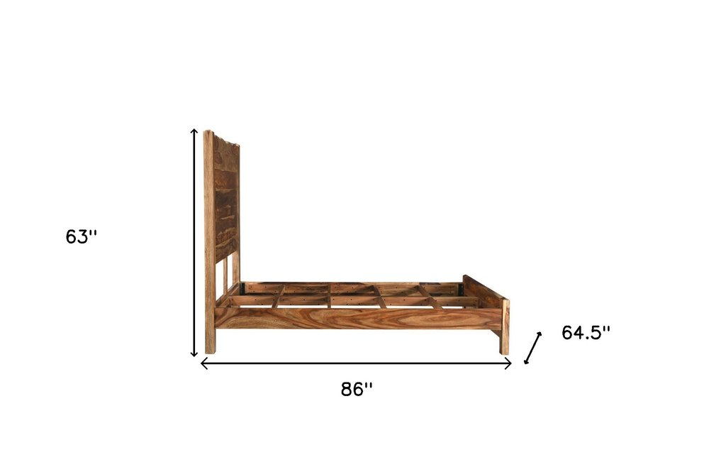 Monterey Brown Live Edge Solid Wood Queen Bed Frame