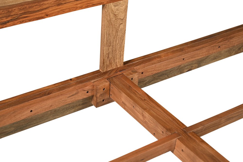 Everwood Brown Live-Edge Solid Sheesham Wood King Bed Frame