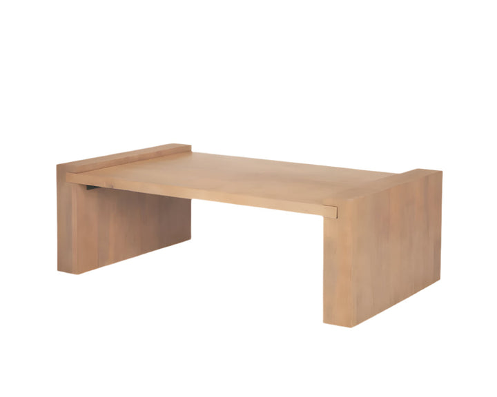 48-Inch Natural Solid Wood Rectangular Sled Base Coffee Table