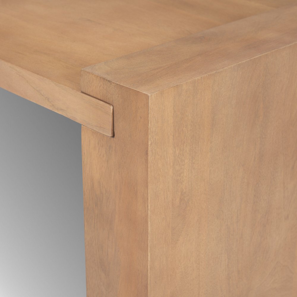 48-Inch Natural Solid Wood Rectangular Sled Base Coffee Table