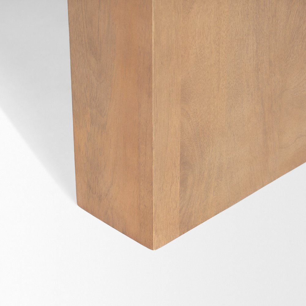 48-Inch Natural Solid Wood Rectangular Sled Base Coffee Table